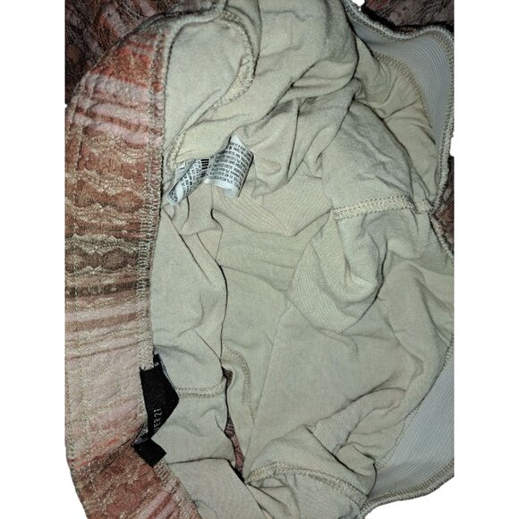 Forever 21 Womens Lace Sheer Halter Jumpsuit Pink Brown Boho Festival Lounge L - Picture 3 of 8